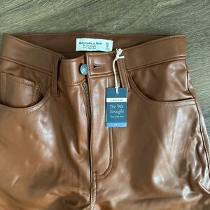 Abercrombie & Fitch Tan Leather Trousers